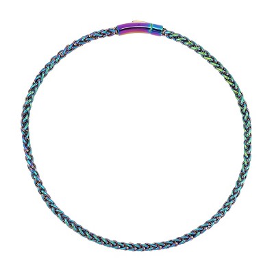 Slate by Rebl Wheat Chain Necklace  Rainbow Titanium Plated Stainless Steel