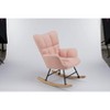 DOMETOUR Upholstered Glider Rocker with High Backrest, Reading Chair Modern Rocking Accent Chairs for Living Room, Nursery, Bedroom - 3 of 4