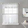 Habitat Cote D' Azure Sheer Rod Pocket 3 Piece Curtain Tiers and Valance Set 52" x 24" White - 2 of 4