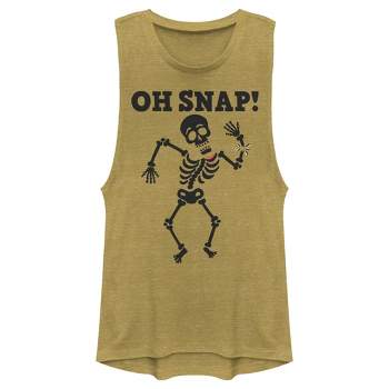 Juniors Womens Lost Gods Halloween Oh Snap Festival Muscle Tee