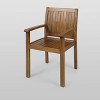 Karen 5pc Acacia Dining Set - Teak - Christopher Knight Home: Weather-Resistant, Circular Table, 4 Arm Chairs - 4 of 4
