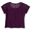 Aeropostale Womens Lace Back Cropped Graphic T-Shirt, Purple, X-Large - 2 of 2