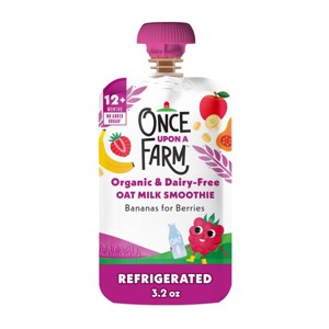Once Upon A Farm Organic Dairy Free Banana for Berries Oat Milk Smoothie - 3.2oz - 1 of 4