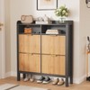 Slim Shoe Storage Cabinet – 4 Flip Drawers, Fluted Design with Legs, Freestanding Hidden Organizer for Entryway, Hallway, Living Room, Bedroom - 2 of 4