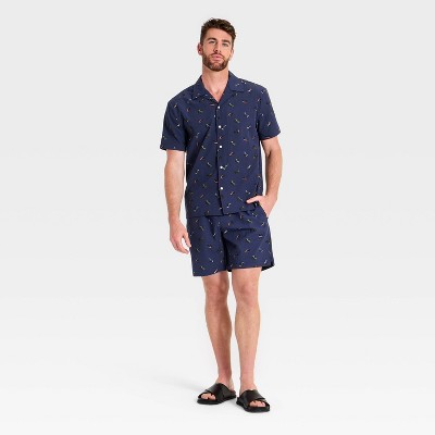 Мужские рубашки Goodfellow & Co Men's Short Sleeve Great Outdoor Fly Fish Button-Up Shirt - Goodfellow & Co™ Navy M — фото 3