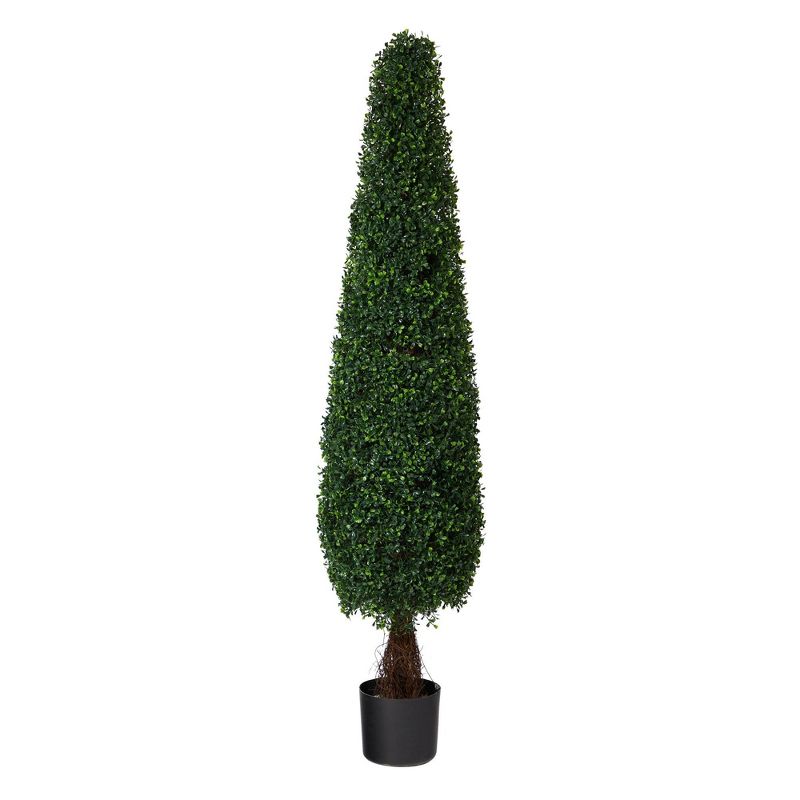 Nearly Natural 5-ft Boxwood Topiary Artificial Tree UV Resistant (Indoor/Outdoor), 1 of 5