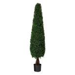 Nearly Natural 5-ft Boxwood Topiary Artificial Tree UV Resistant (Indoor/Outdoor)