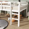 CAVINAS Twin/Full Size Loft Bed with Ladder & Safety Guardrails,Rubberwood Bed Frame for Kids Room,Bedroom - 3 of 4