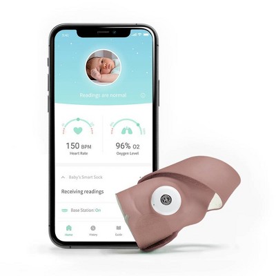 Owlet Smart Sock 3 Baby Monitor with Oxygen & Heart Rate - Dusty Rose