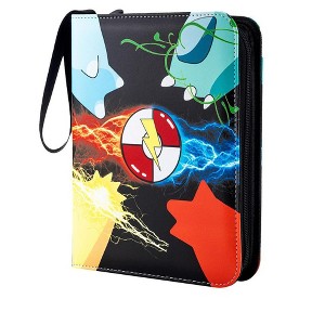 Itopfox Card Binder with 50 Removable Sleeves, Holds 400 Cards, 3-Ring Zipper Design, Perfect Gift for Collectors (Black) - 1 of 4