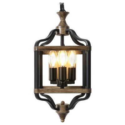 Bella Depot 4-Light Vintage Cage Wood Wall Light
