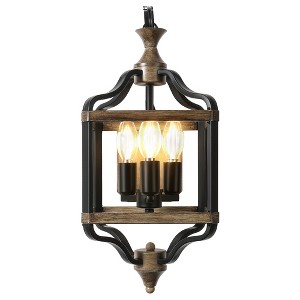 Bella Depot 4-Light Vintage Cage Wood Wall Light - 1 of 4