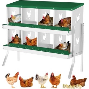 Metal Chicken Nesting Boxes, Nesting Boxes with Metal Legs, Chicken Laying Box with Roll Out Egg Collection with Vented Holes - 1 of 4