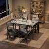 CuisinSmart Dining Table Set for 4, Dining Room Table Set for 4 with Upholstered Chairs, Kitchen Table Chairs Set of 4 with Corner Protector - 2 of 4