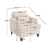 Deja Wood Frame Chenille Accent Chair, Modern Armchair for Living Room - Maison Boucle - 4 of 4