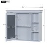 35'' x 28'' Bathroom Medicine Cabinet with Mirror, 6 Open Shelves, Bathroom Wall Cabinet with Mirrors Door, Mirrored Bathroom Wall Cabinet - 3 of 4