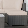 Whizmax 5-Piece Patio Rattan Wicker Sofa Set, PE Rattan Conversation Sectional with Back Cushion, Glass Tabletop, Ottoman - Ideal for Courtyard - 3 of 4