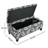 CAVINAS Rectangular Storage Ottoman Bench, Safe Hinges Ottoman with Storage, Upholstered Ottoman Foot Rest, Floral Pattern Entryway Benches - 4 of 4