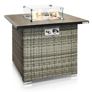 SereneLife Outdoor Propane Fire Pit Table - 1 of 4