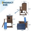 2-Story Cedar Kids Playhouse,Elevated Outdoor Fort w/ Slide, Sandbox & Step Ladder - Backyard Wooden Play Set, Weather-Resistant Cedar - 3 of 4