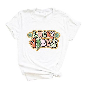 Simply Sage Market Women's Lucky Vibes Lightning Bolt Short Sleeve Graphic Tee - 1 of 4