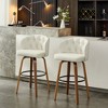 Beautyolove Faux Leather Upholstered Bentwood Swivel Counter Height Bar Stool - 4 of 4