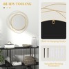 Angel Sar 26 Inch Gold Round Wall Mirror, Metal Frame with Clear Glass, Easy to Hang, for Living Room Bedroom Dining Room Decor - 3 of 4
