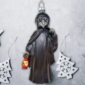Plague Doctor Glass Christmas Ornament| OrnamentallyYou - 1 of 4