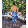 HAPPY BAY Men's Pareo Wraps Beach Bath Swim Sarong One Size Admiral Floral - 2 of 4