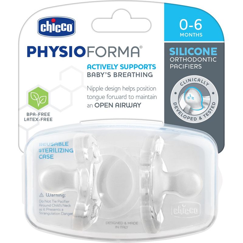 Chicco PhysioForma Soft Silicone Pacifier - 0-6m/2pc, 3 of 9