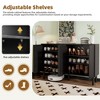 Minimalist 5-Legged Shoe Cabinet, Cream Fluted Door Sideboard, 4-Door Storage with Adjustable Shelves for Living Room - 2 of 3