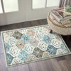 Vintage Trellis Area Rug Traditional Floral Washable Rugs for Living Room Bedroom Low Pile Non-Slip Floor Carpet - 2 of 4