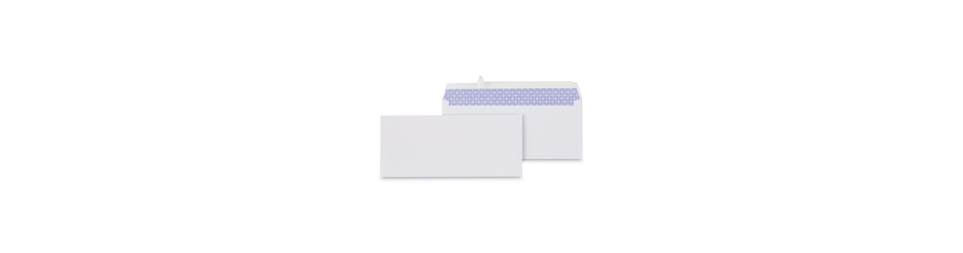 Universal Peel Seal Strip Security Tint Business Envelope, #10, Square Flap, Self-Adhesive Closure, 4.13 x 9.5, White, 100/Box