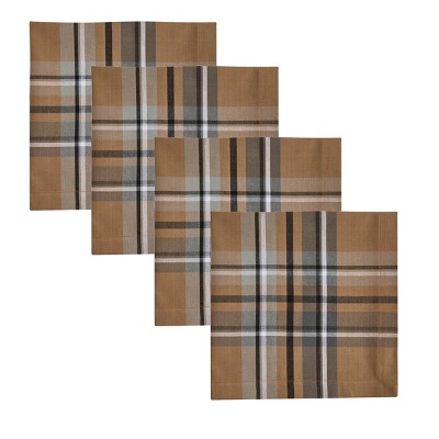 Split P Chestnut Plaid Napkin Set of 4