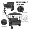 NAYSAYE Folding Wagon 3-in-1 Convertible Cart with Seat Canopy and Storage for Camping, Gray, 37"*23.5"*48.5" - 4 of 4