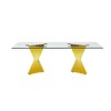 NicBex Modern 51.18" Rectangle Coffee Table with Glass Top and Steel Base for Living Room and Office, Gold - 4 of 4