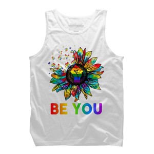 Adult Design By Humans Be You Sunflower Power Fist Pride Rainbow By Legato Tendo Tank Top - 1 of 2