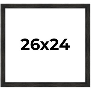 PosterPalooza | 26x24 Wide Barnwood Picture Frame, UV Acrylic, 6 Finishes - Grey, Brown, White, and Black - 1 of 4