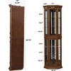 Corner Curio Cabinet with Lights, 2 Fixed And 4 Tempered Glass Shelves, Brass Handles, Mirrored Back, Walnut (E26 light bulb not included) - 3 of 4