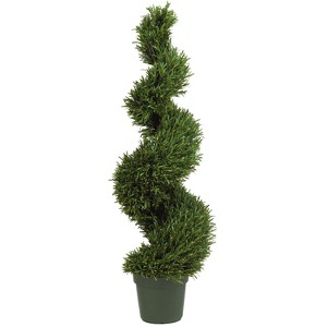 4ft Spiral Silk Rosemary Tree - Indoor Outdoor Artificial Topiary Bush DÃ©cor - 1 of 3