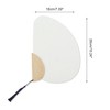 Unique Bargains Portable Double-Sided Short Handle Round Xuan Paper Plover Folding Fan 1 Pc - 2 of 4