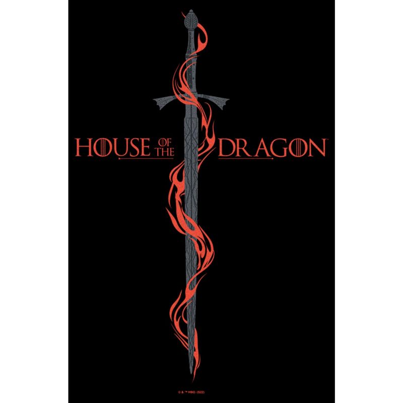Men's Game of Thrones: House of the Dragon Red Sword Logo T-Shirt, 2 of 6