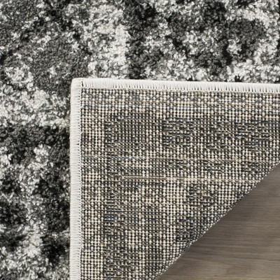 Ivory and Gray Floral Motif Rectangular Area Rug 6' x 9'