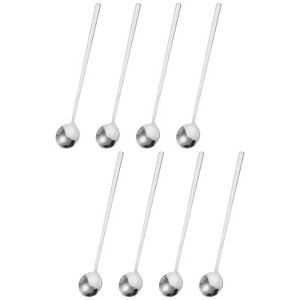 Unique Bargains Reusable Stainless Steel Long Handle Teaspoon for Stirring Cocktail 8 Pcs - 1 of 4
