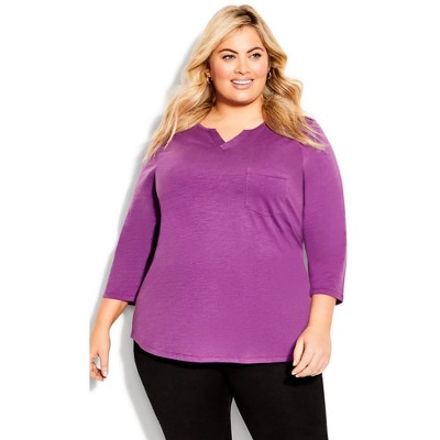 Avenue  Women's Plus Size Plain Tank - Plum - 26w/28w : Target