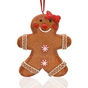 Gloria Duchin Clay Glitter Gingerbread Girl Tree Ornament - 1 of 3