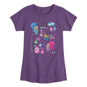 Girls' - Nickelodeon - Shimmer & Shine Sparkle In My Glitter Fitted Short Sleeve Graphic T-Shirt - 1 of 4