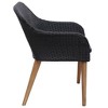 vidaXL Armchair Set of 2 Black PE Rattan Standard Removable Covers - 4 of 4
