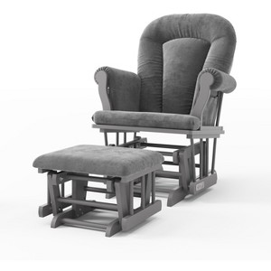 Child Craft Cozy Glider Rocker and Ottoman Set, Padded Cushion with Convenient Storage Pockets, Solid Wood Base & Frame - 1 of 4