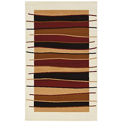 4'8"x7'6" Capri Striped Rug Brown/Beige - Linon